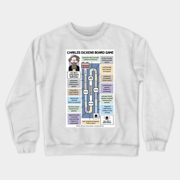 Charles Dickens Board Game Crewneck Sweatshirt by WrongHands